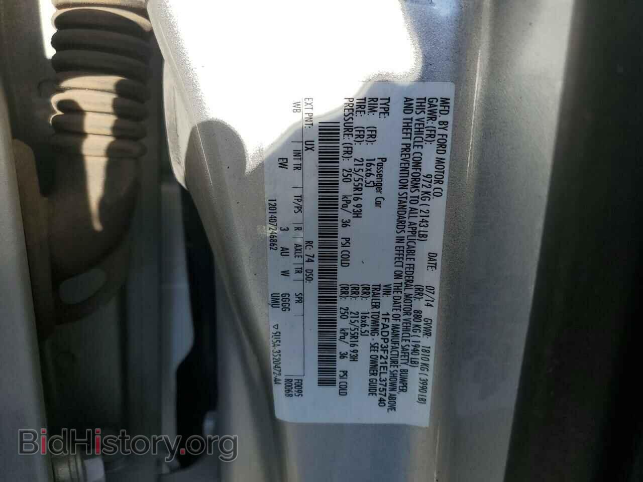 2014 FORD FOCUS - VIN: 1FADP3F21EL375740 - Фото 10