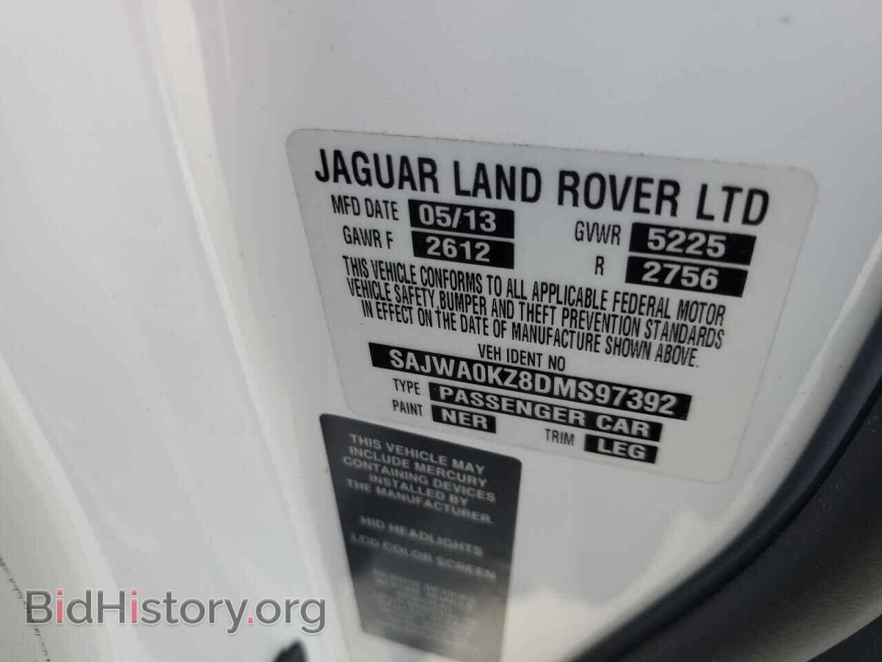 2013 JAGUAR XF - VIN: SAJWA0KZ8DMS97392 - Фото 12