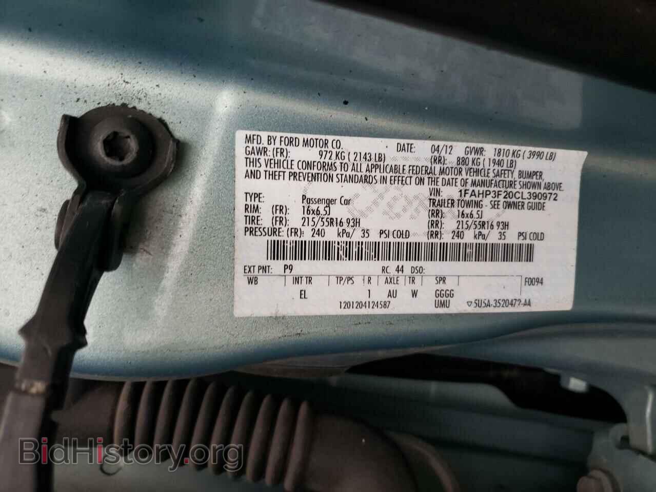 2012 FORD FOCUS - VIN: 1FAHP3F20CL390972 - Фото 12