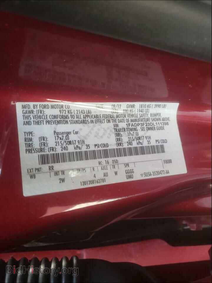2013 FORD FOCUS - VIN: 1FADP3F23DL111398 - Photo 10