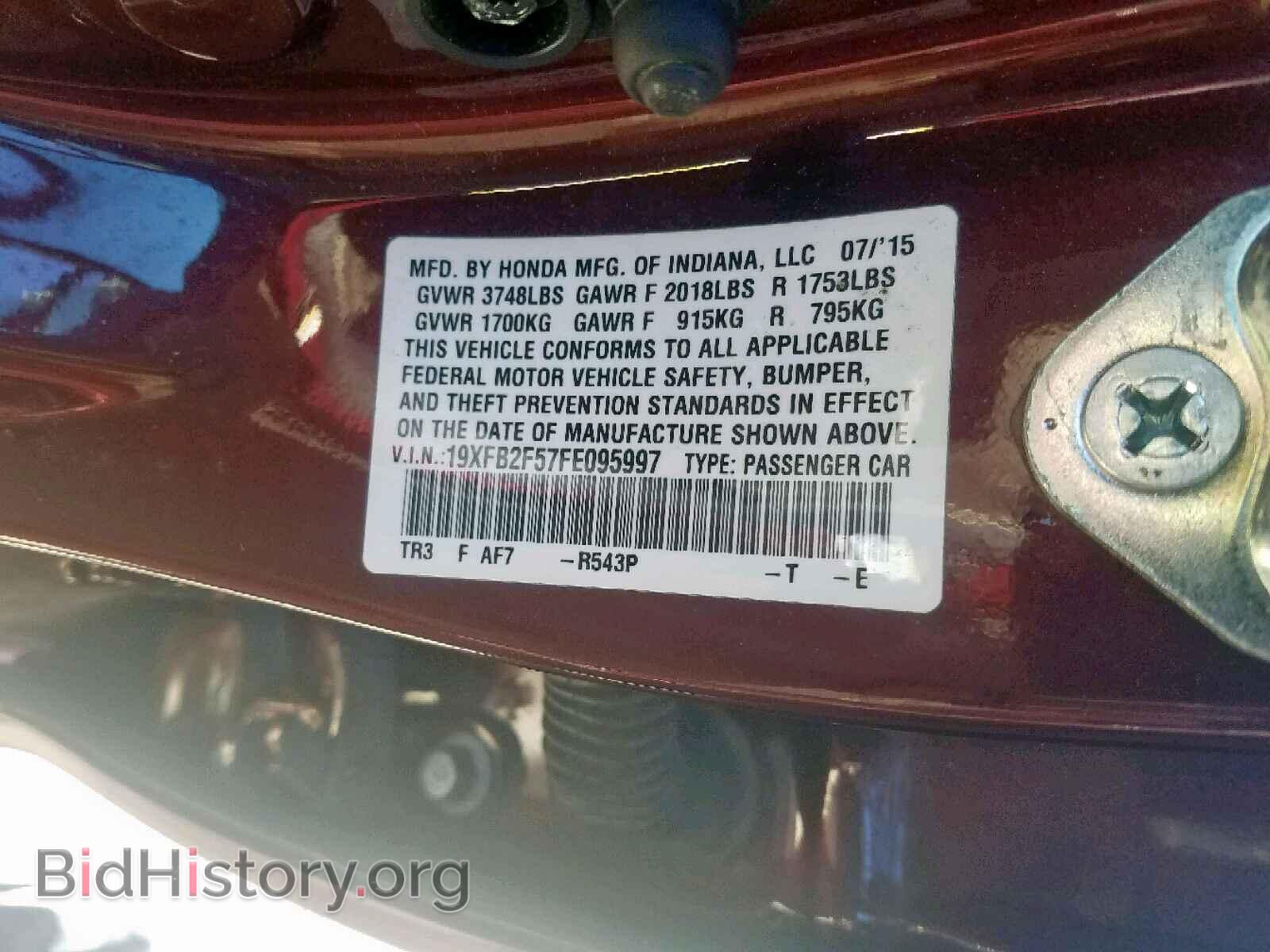 2015 HONDA CIVIC LX - VIN: 19XFB2F57FE095997 - Фото 10