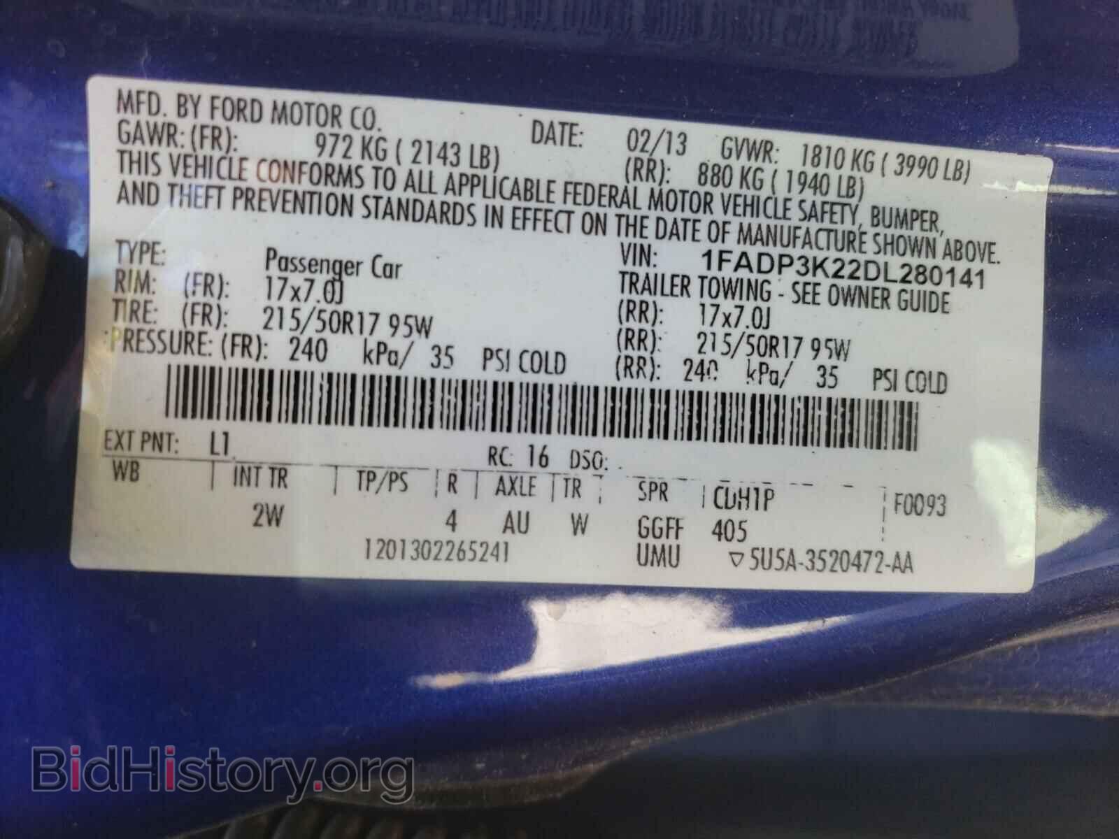 2013 FORD FOCUS - VIN: 1FADP3K22DL280141 - Photo 10