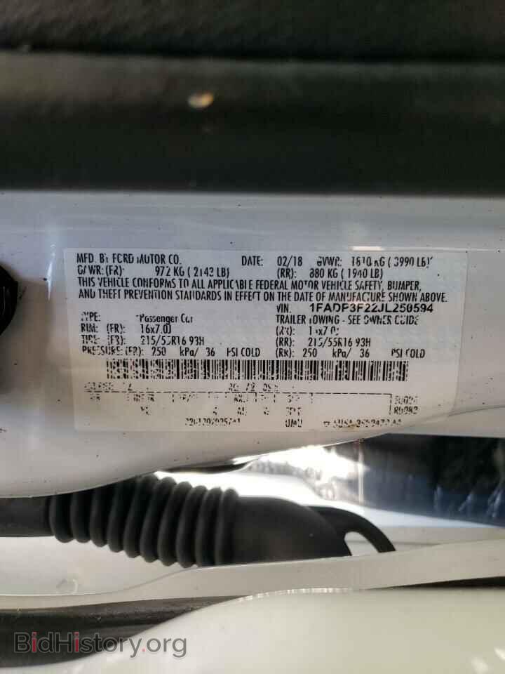 2018 FORD FOCUS - VIN: 1FADP3F22JL250594 - Фото 10