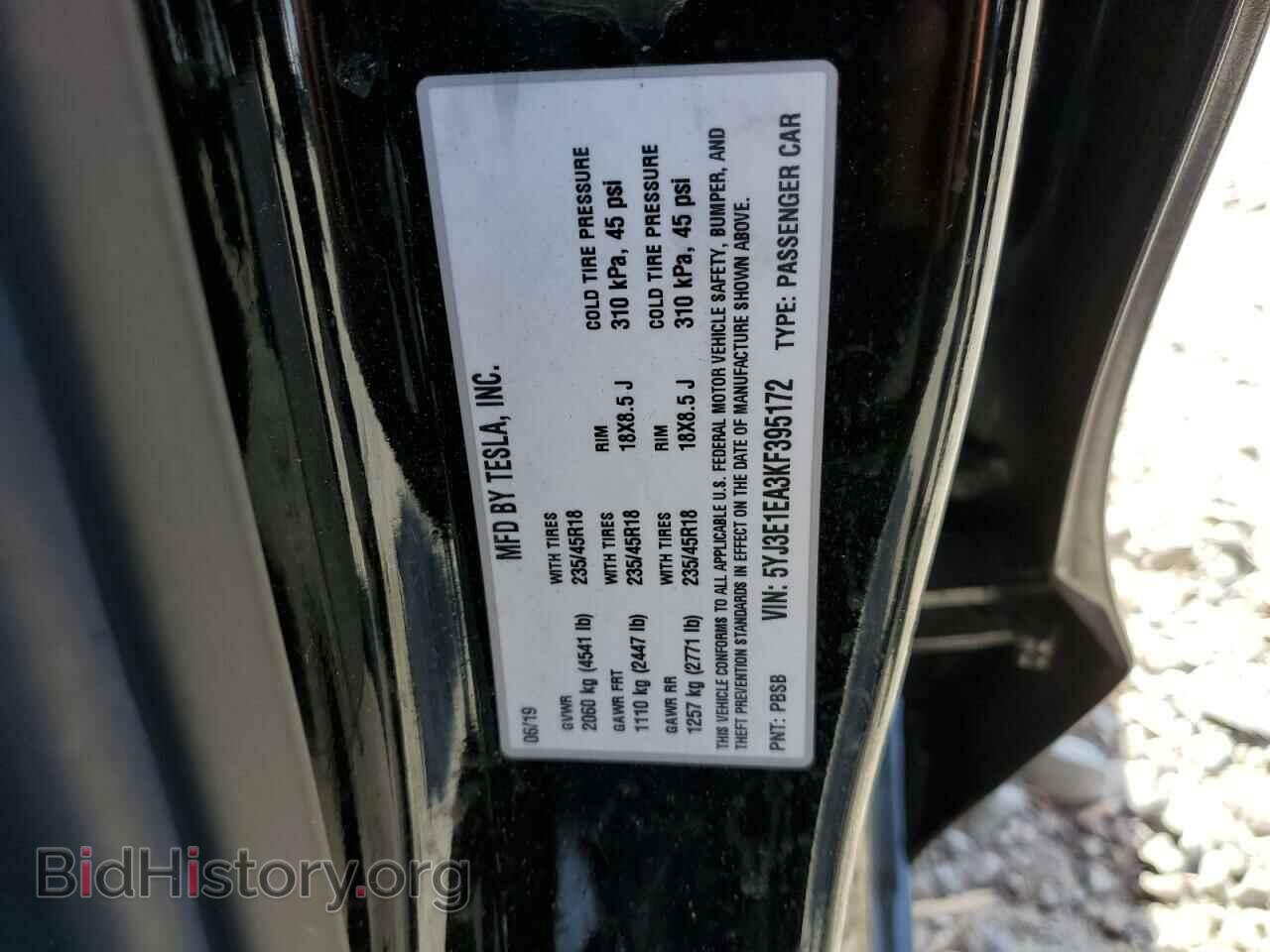 2019 TESLA MODEL 3 - VIN: 5YJ3E1EA3KF395172 - Photo 12