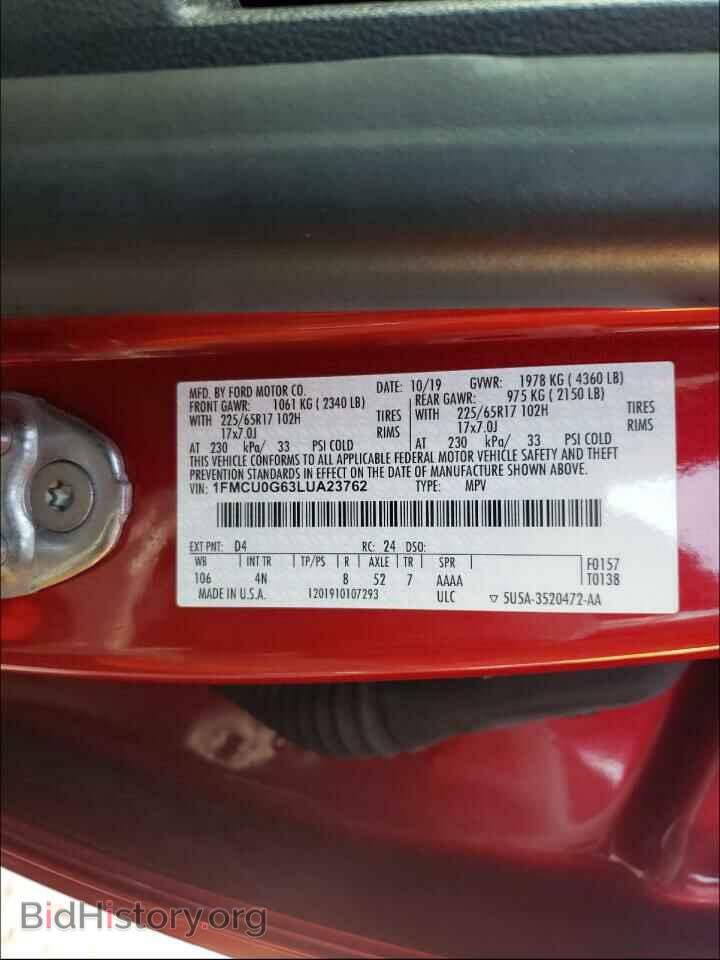 2020 FORD ESCAPE - VIN: 1FMCU0G63LUA23762 - Фото 10