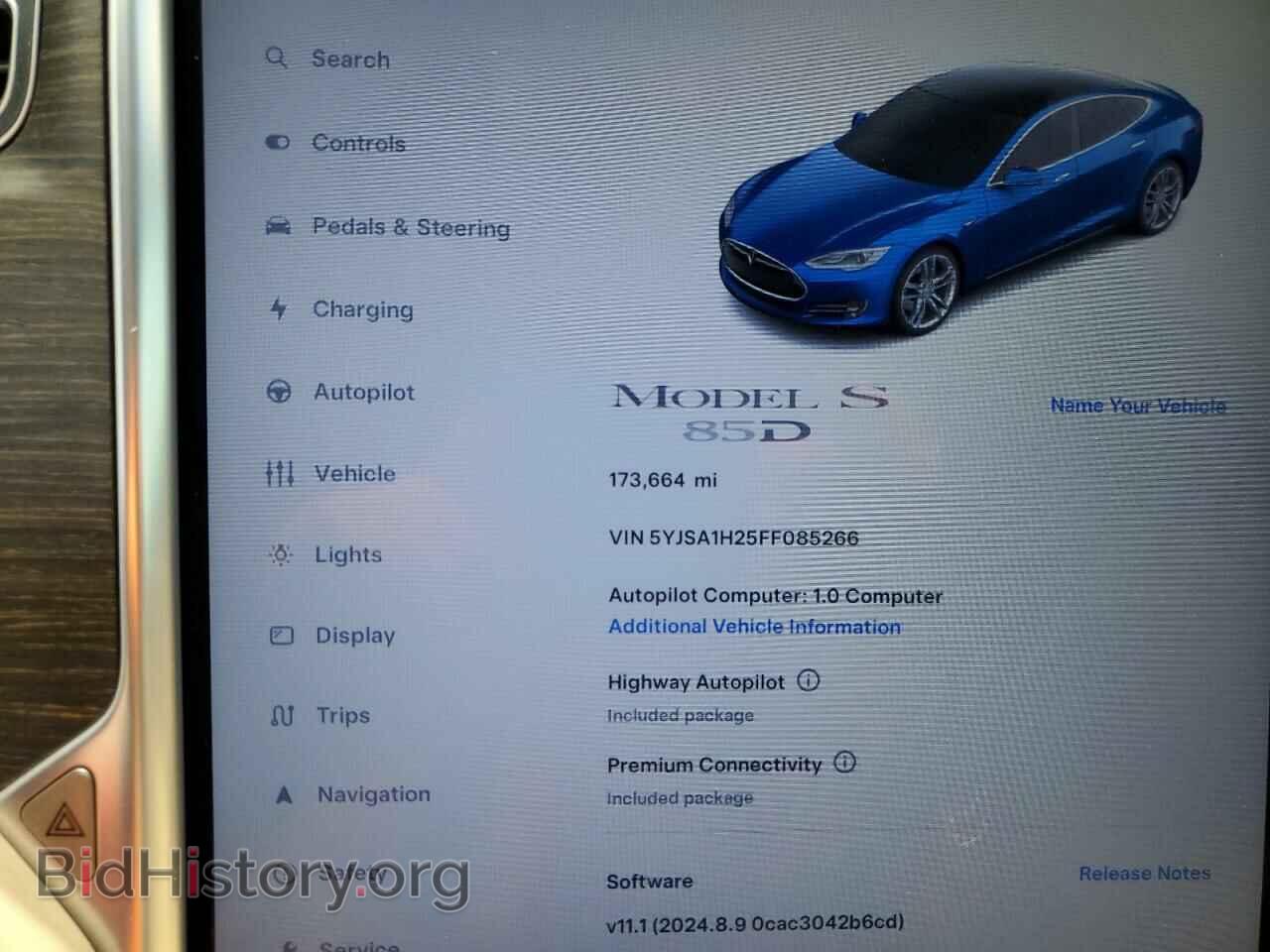2015 TESLA MODEL S - VIN: 5YJSA1H25FF085266 - Photo 9