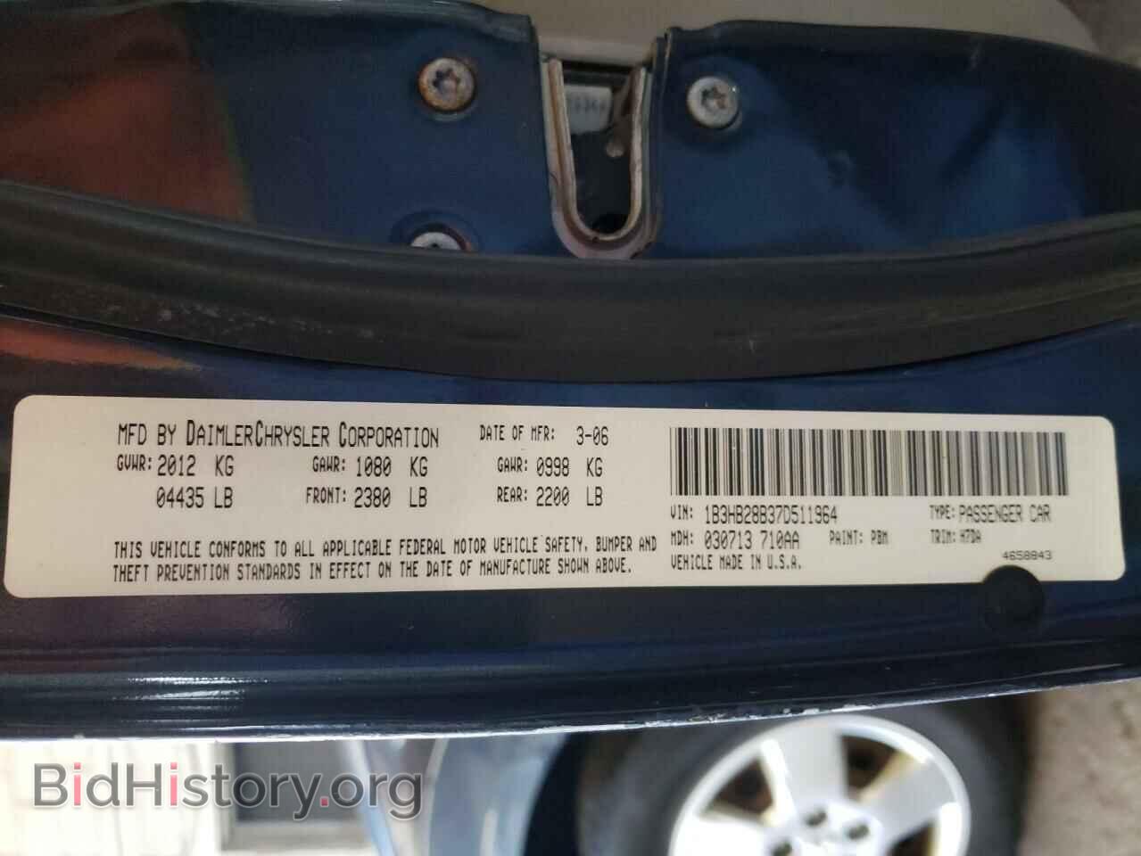 2007 DODGE CALIBER - VIN: 1B3HB28B37D511964 - Фото 10