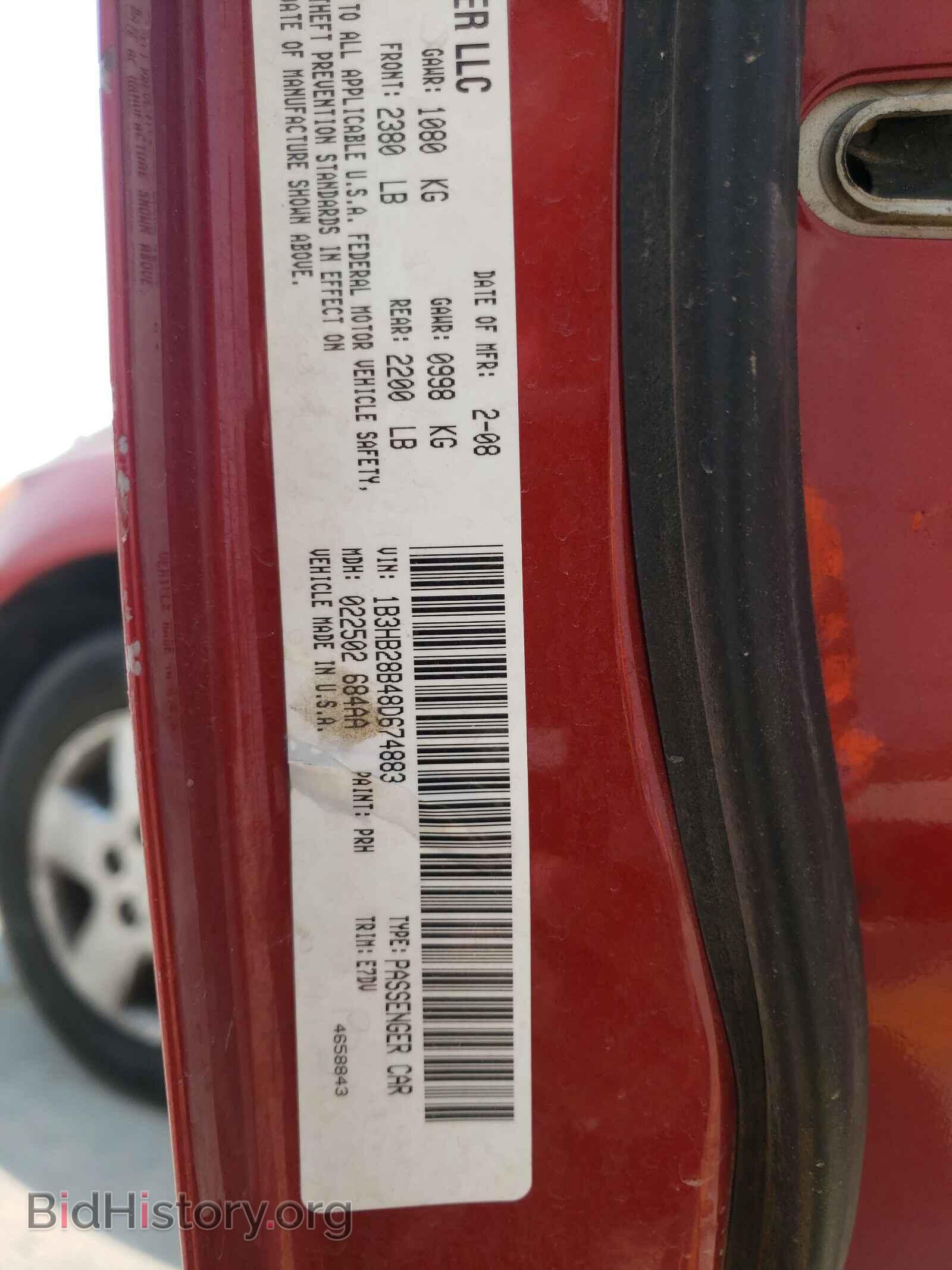 2008 DODGE CALIBER - VIN: 1B3HB28B48D674883 - Photo 10