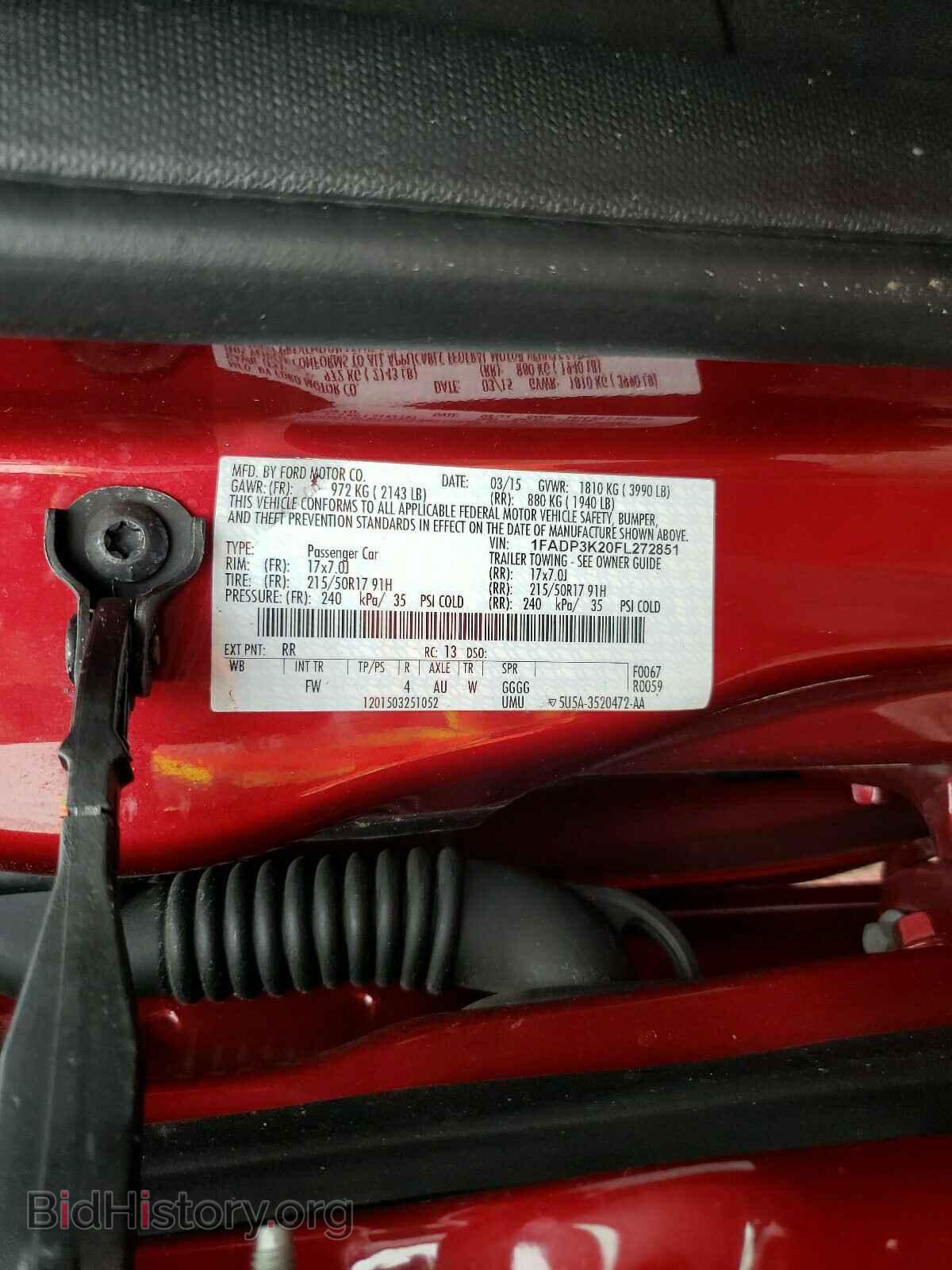 2015 FORD FOCUS - VIN: 1FADP3K20FL272851 - Фото 10