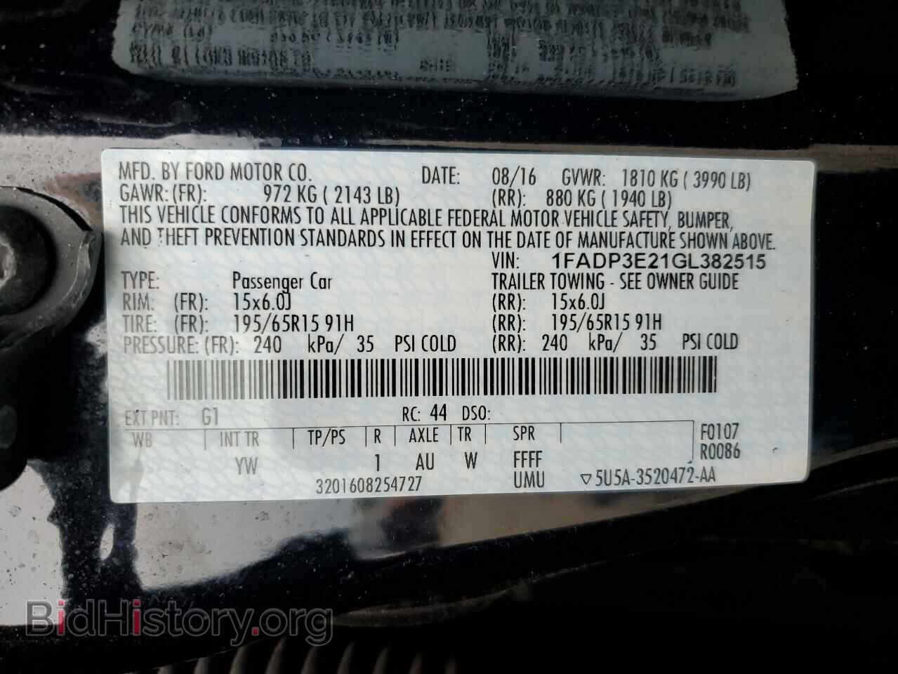 2016 FORD FOCUS - VIN: 1FADP3E21GL382515 - Фото 12