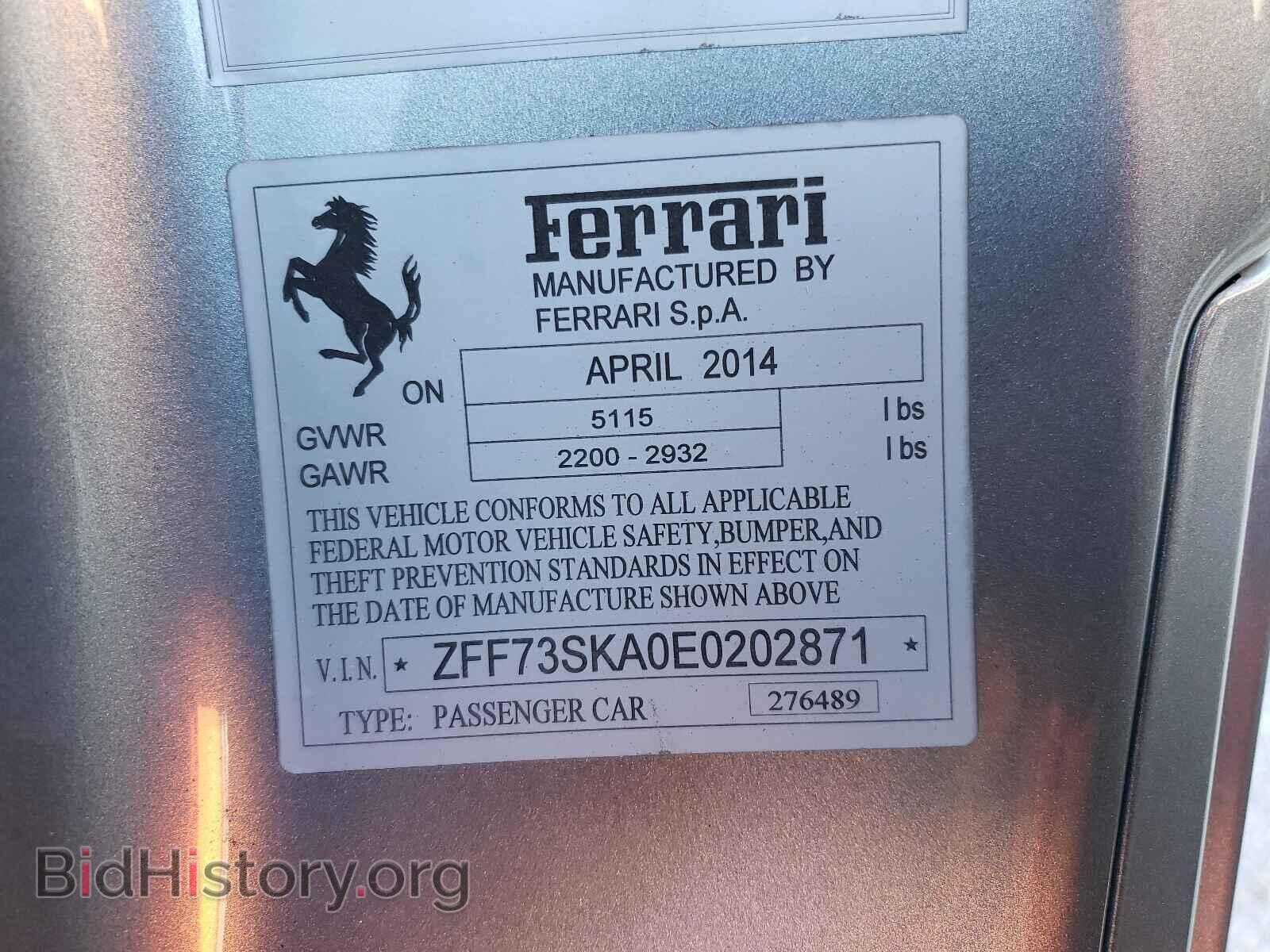 2014 FERRARI FF - VIN: ZFF73SKA0E0202871 - Фото 10