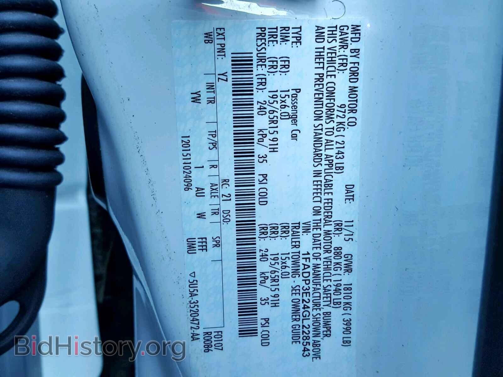 2016 FORD FOCUS - VIN: 1FADP3E24GL228543 - Photo 10