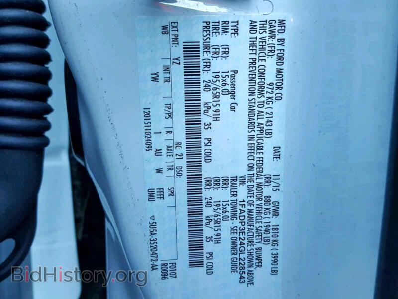 2016 Ford FOCUS (VIN 1FADP3E24GL228543) — photo 10 of 10