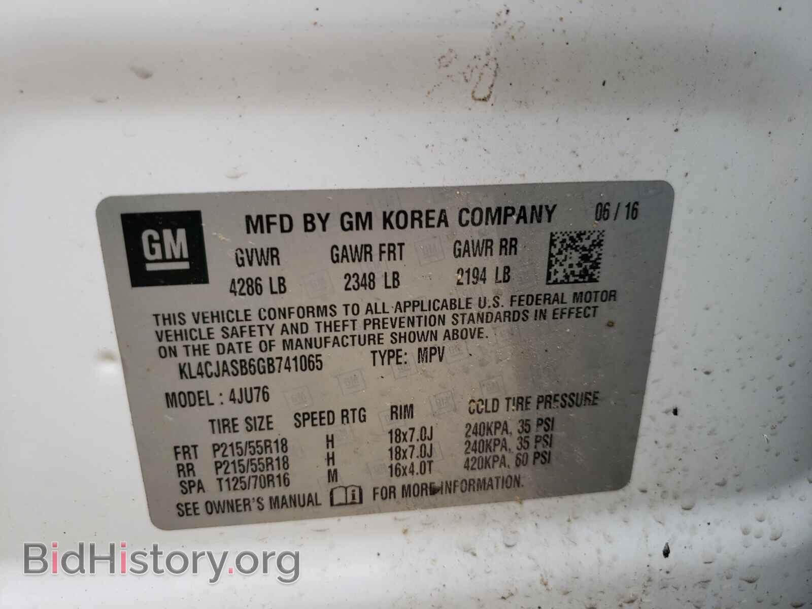 2016 BUICK ENCORE - VIN: KL4CJASB6GB741065 - Фото 10