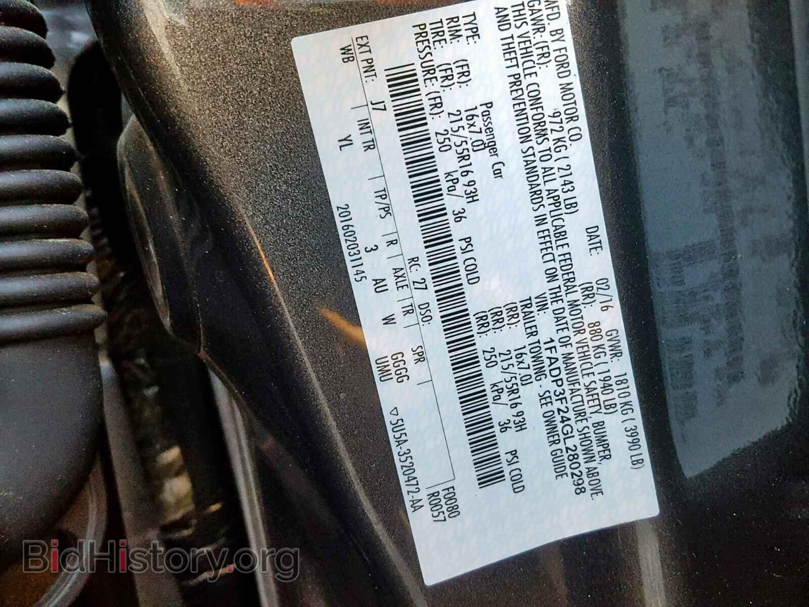 2016 FORD FOCUS - VIN: 1FADP3F24GL280298 - Фото 10