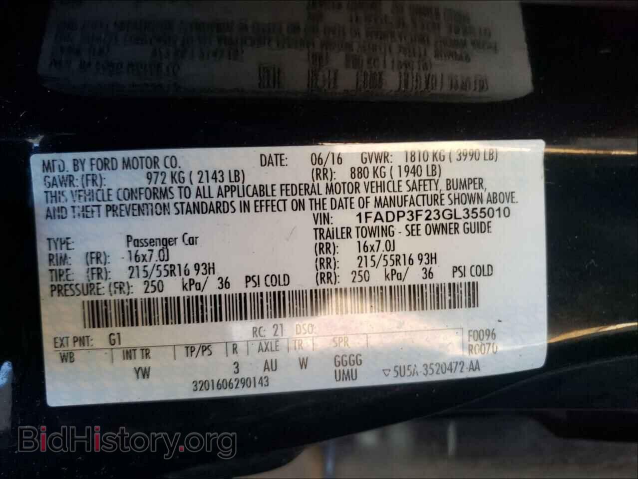 2016 FORD FOCUS - VIN: 1FADP3F23GL355010 - Фото 10