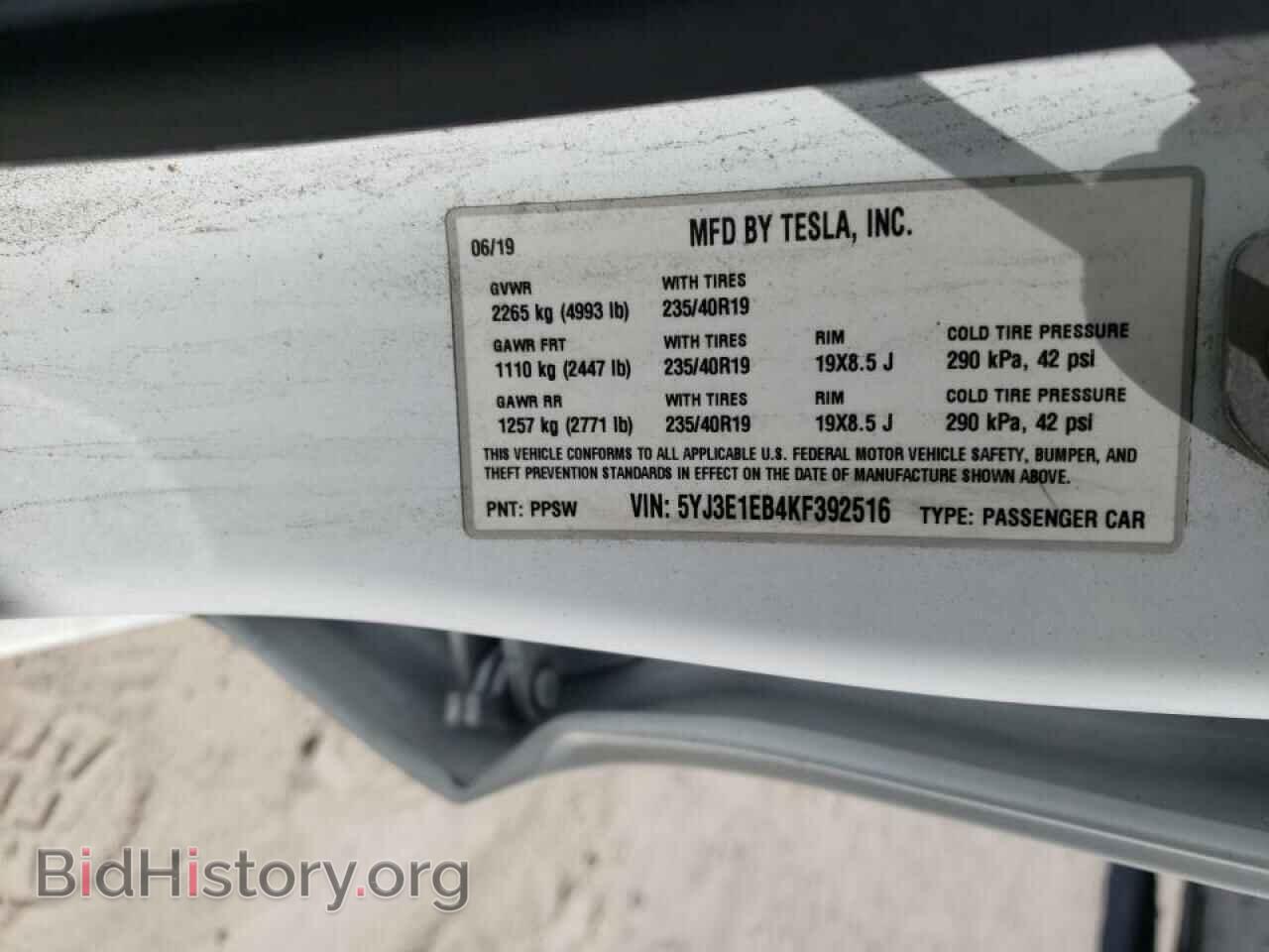 2019 TESLA MODEL 3 - VIN: 5YJ3E1EB4KF392516 - Photo 10