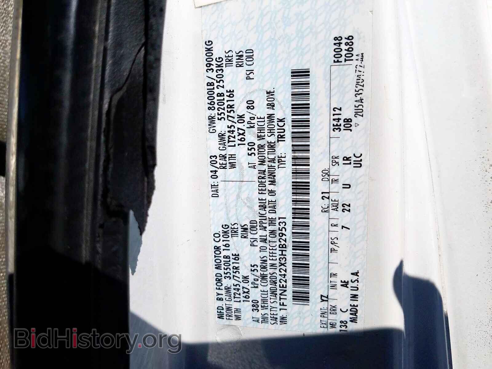2003 FORD ECONOLINE - VIN: 1FTNE242X3HB29531 - Photo 10