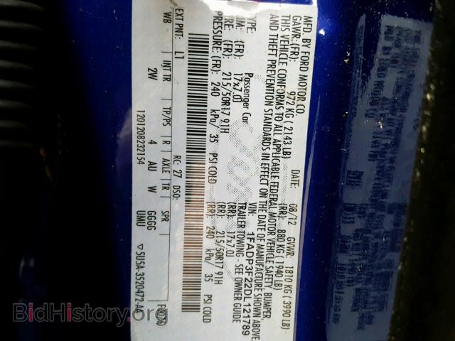 2013 FORD FOCUS SE - VIN: 1FADP3F22DL121789 - Фото 10