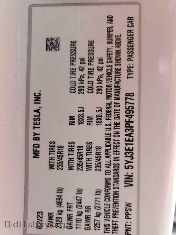 2023 TESLA MODEL 3 - VIN: 5YJ3E1EA3PF495778 - Photo 13