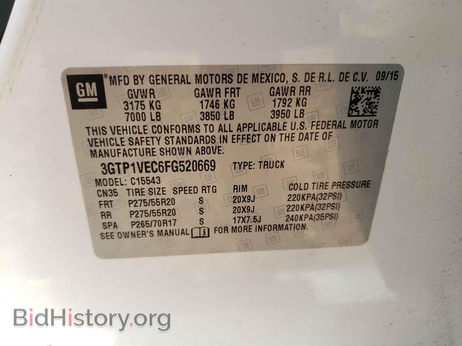 2015 GMC SIERRA - VIN: 3GTP1VEC6FG520669 - Photo 10