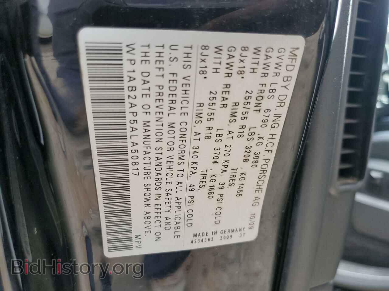 2010 PORSCHE CAYENNE - VIN: WP1AB2AP5ALA50817 - Фото 10