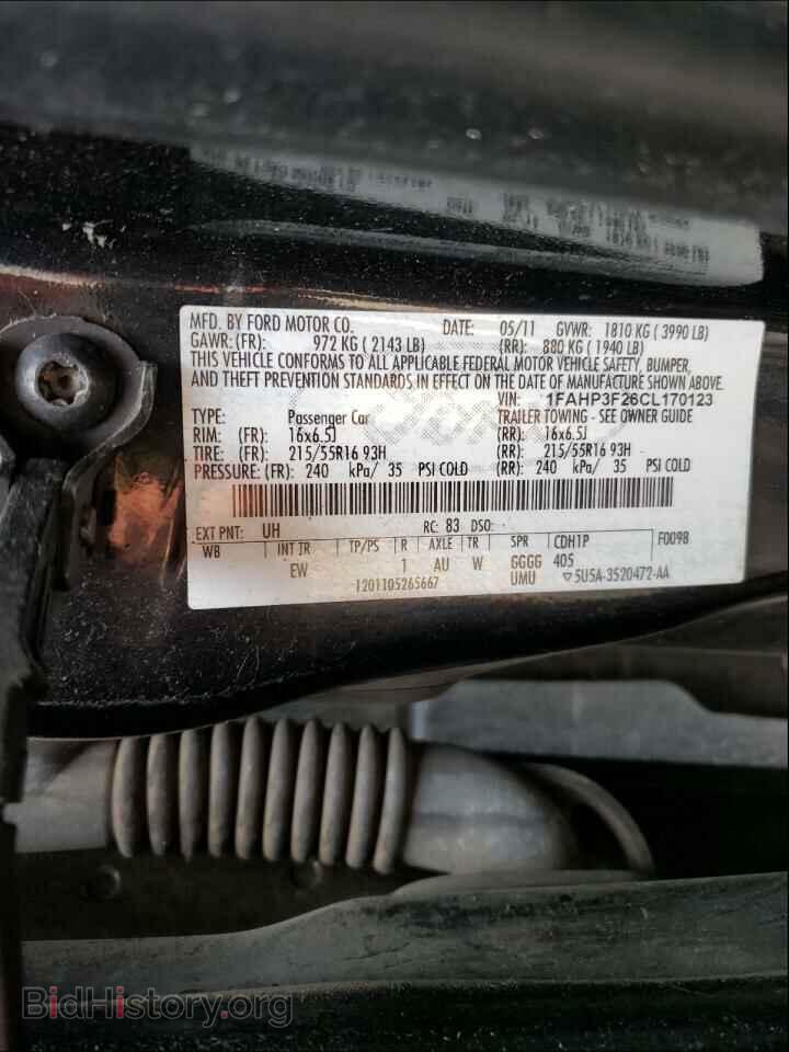 2012 FORD FOCUS - VIN: 1FAHP3F26CL170123 - Фото 10