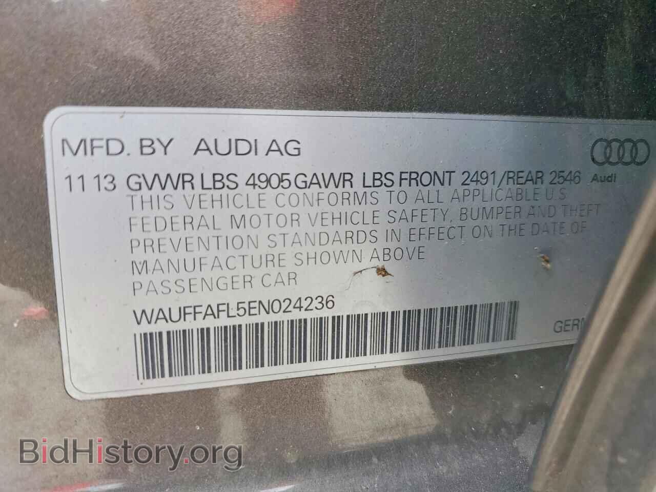 2014 AUDI A4 - VIN: WAUFFAFL5EN024236 - Photo 13