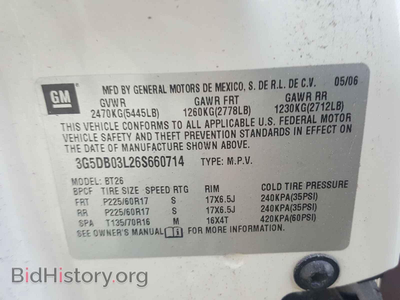 2006 BUICK RENDEZVOUS - VIN: 3G5DB03L26S660714 - Photo 10