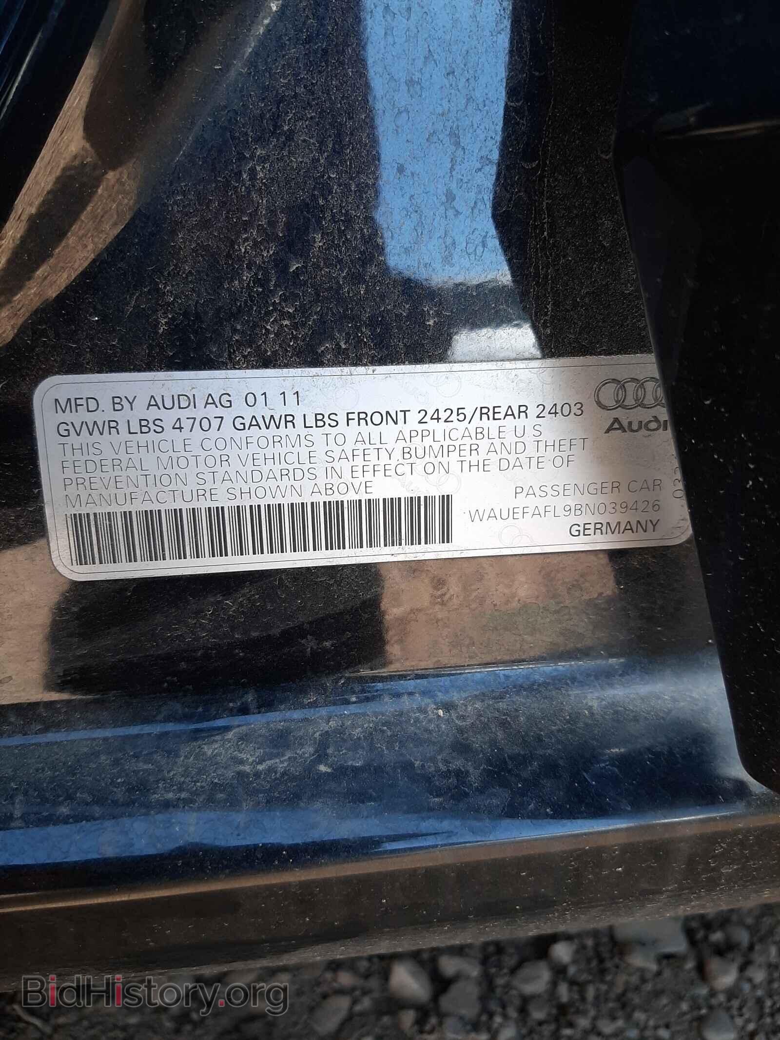 2011 AUDI A4 - VIN: WAUEFAFL9BN039426 - Фото 10