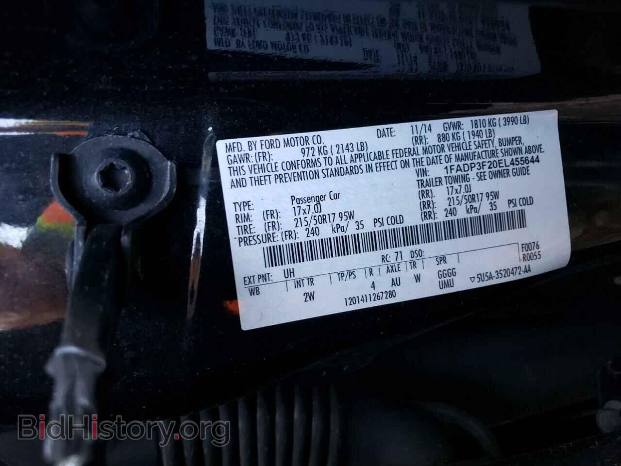 2014 FORD FOCUS - VIN: 1FADP3F20EL455644 - Фото 12