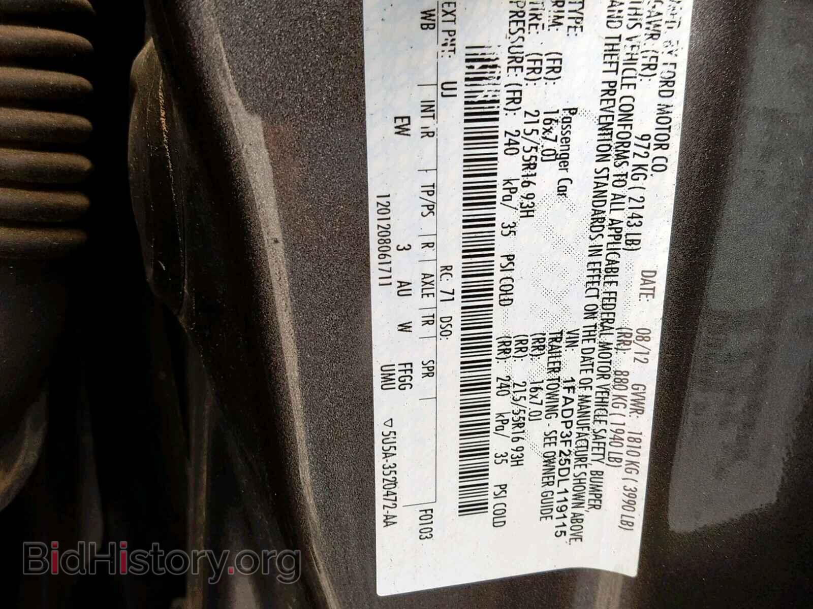 2013 FORD FOCUS - VIN: 1FADP3F25DL119115 - Фото 10