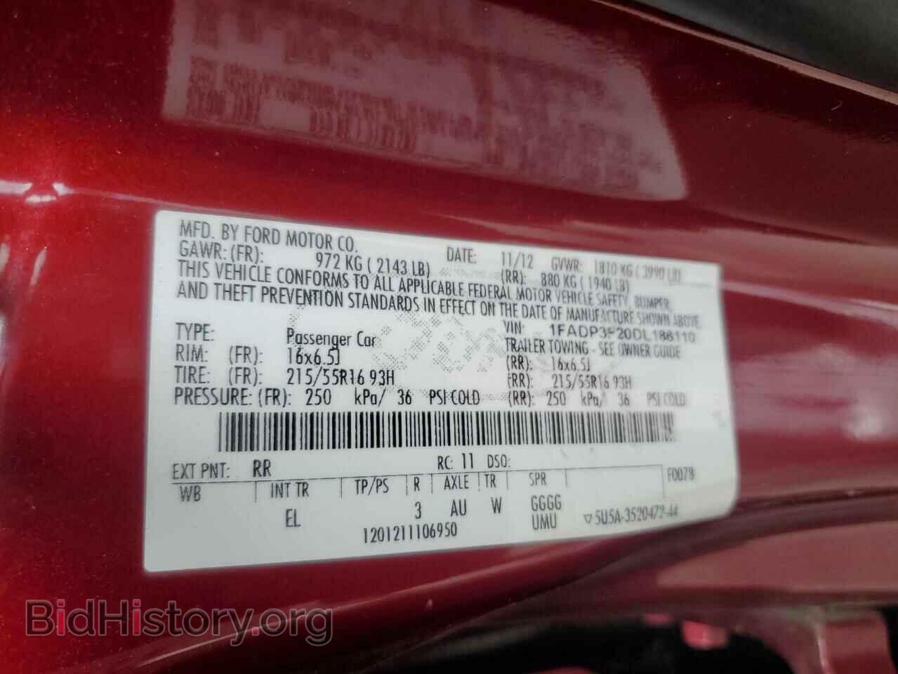 2013 FORD FOCUS - VIN: 1FADP3F20DL186110 - Фото 13
