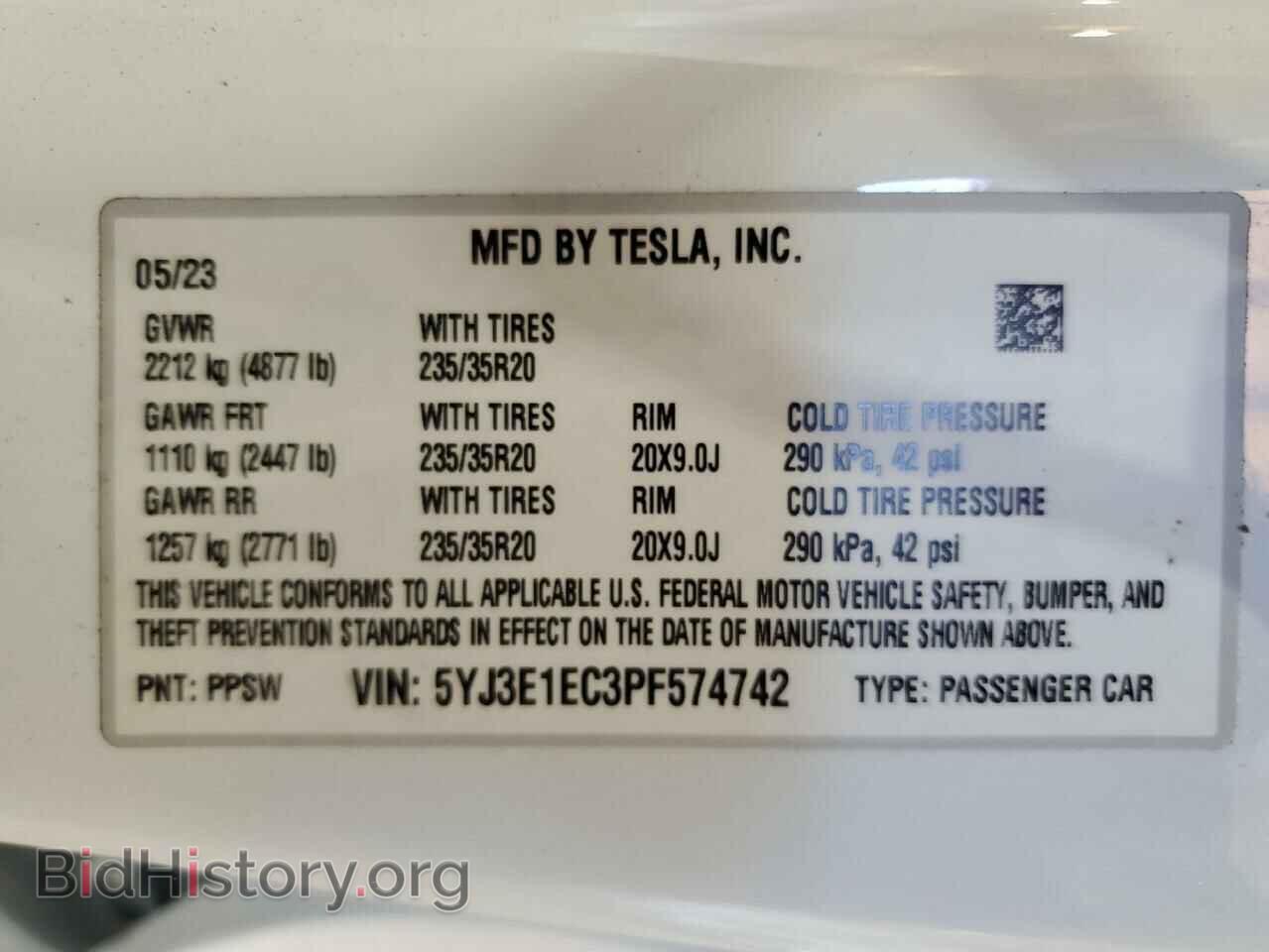 2023 TESLA MODEL 3 - VIN: 5YJ3E1EC3PF574742 - Фото 12