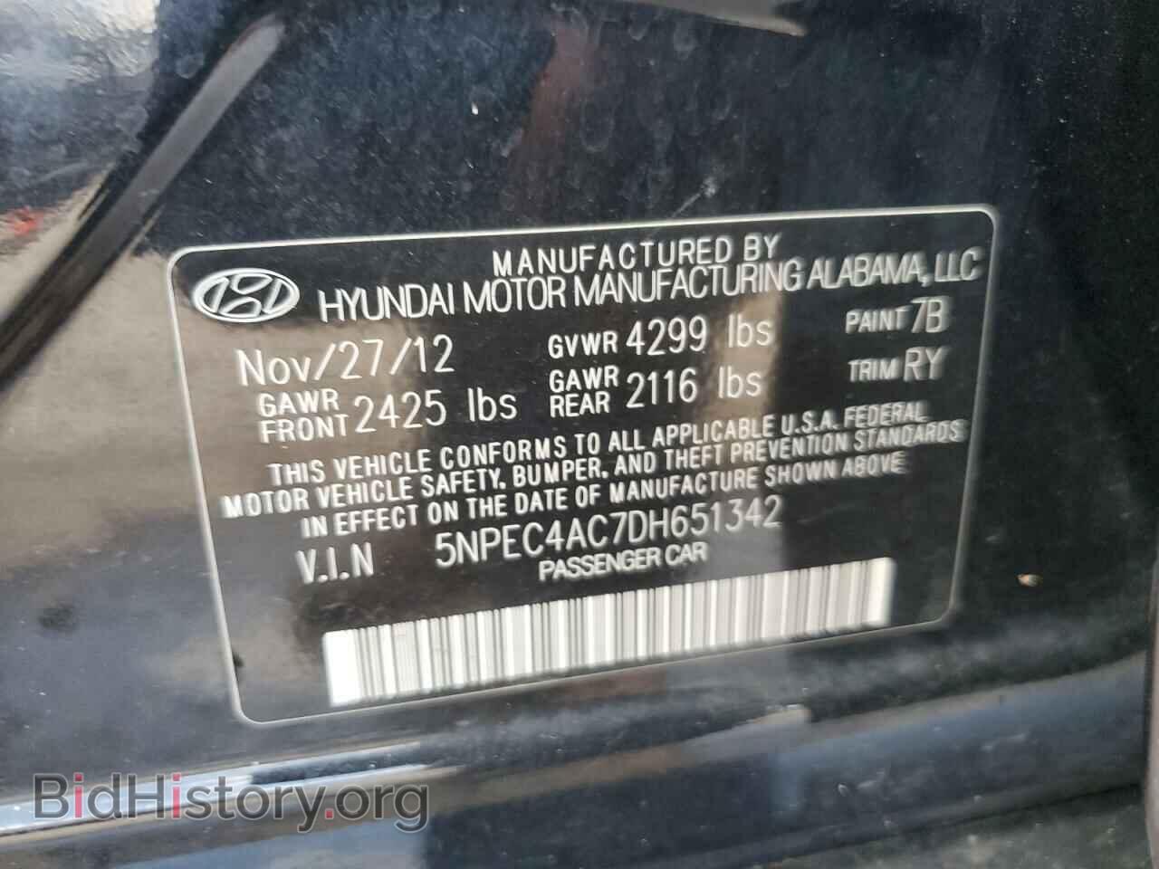2013 HYUNDAI SONATA - VIN: 5NPEC4AC7DH651342 - Photo 12