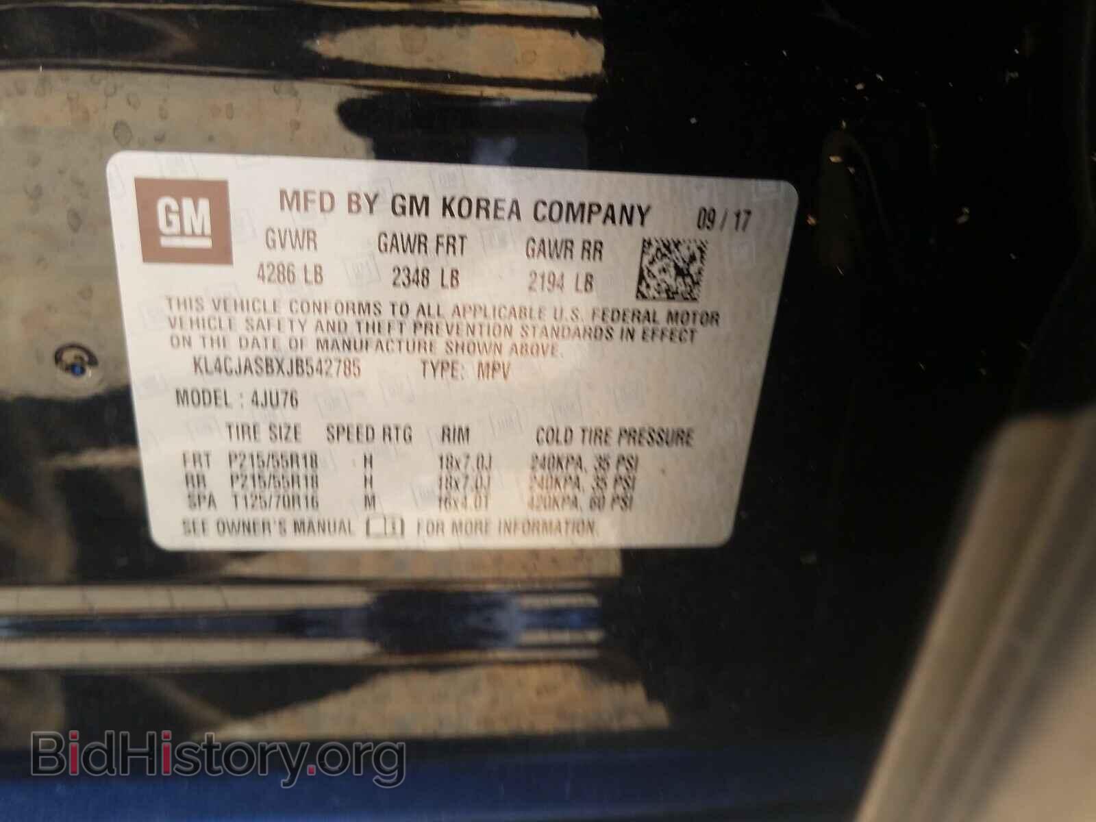 2018 BUICK ENCORE - VIN: KL4CJASBXJB542785 - Photo 10