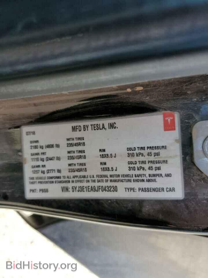 2018 TESLA MODEL 3 - VIN: 5YJ3E1EA9JF043230 - Фото 12