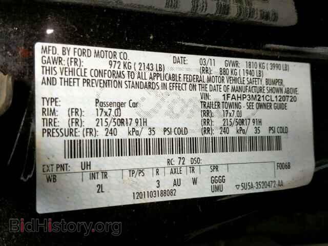 2012 FORD FOCUS - VIN: 1FAHP3M21CL120720 - Photo 10