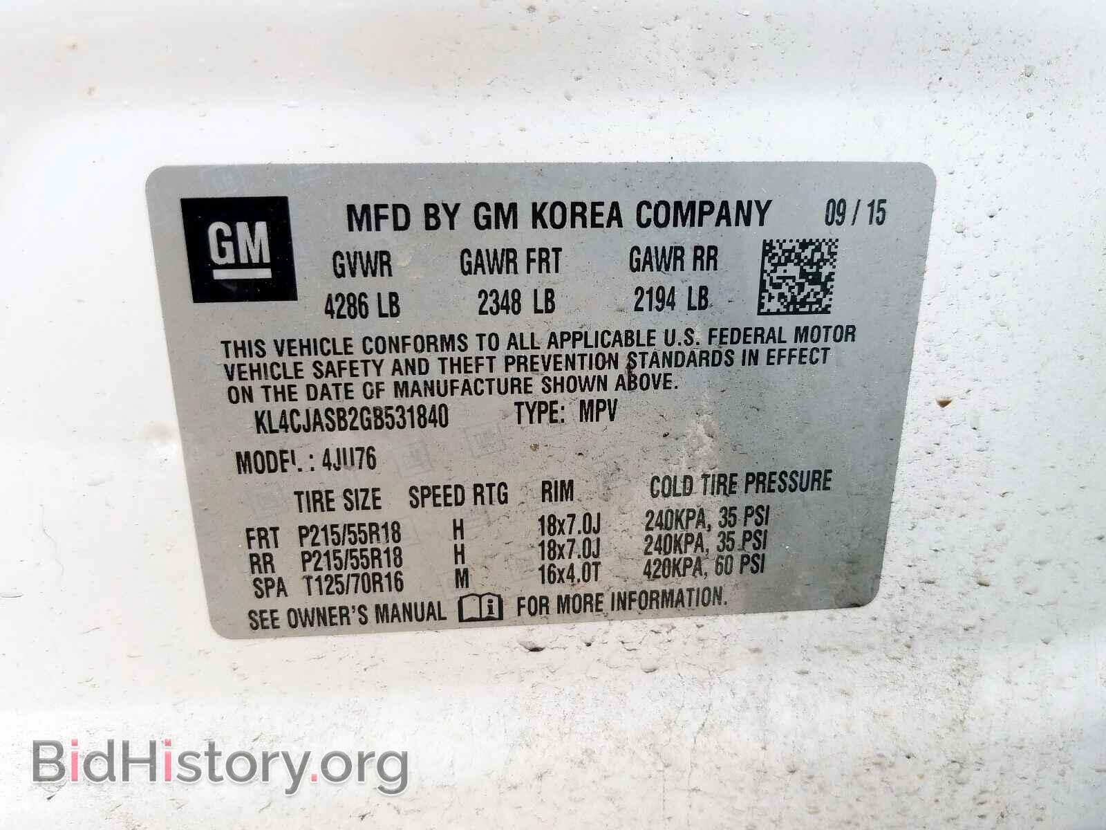 2016 BUICK ENCORE - VIN: KL4CJASB2GB531840 - Фото 10