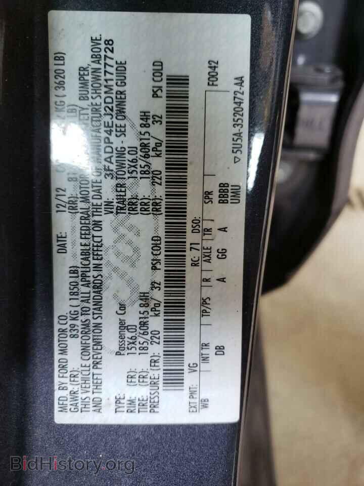 2013 FORD FIESTA - VIN: 3FADP4EJ2DM177728 - Фото 10