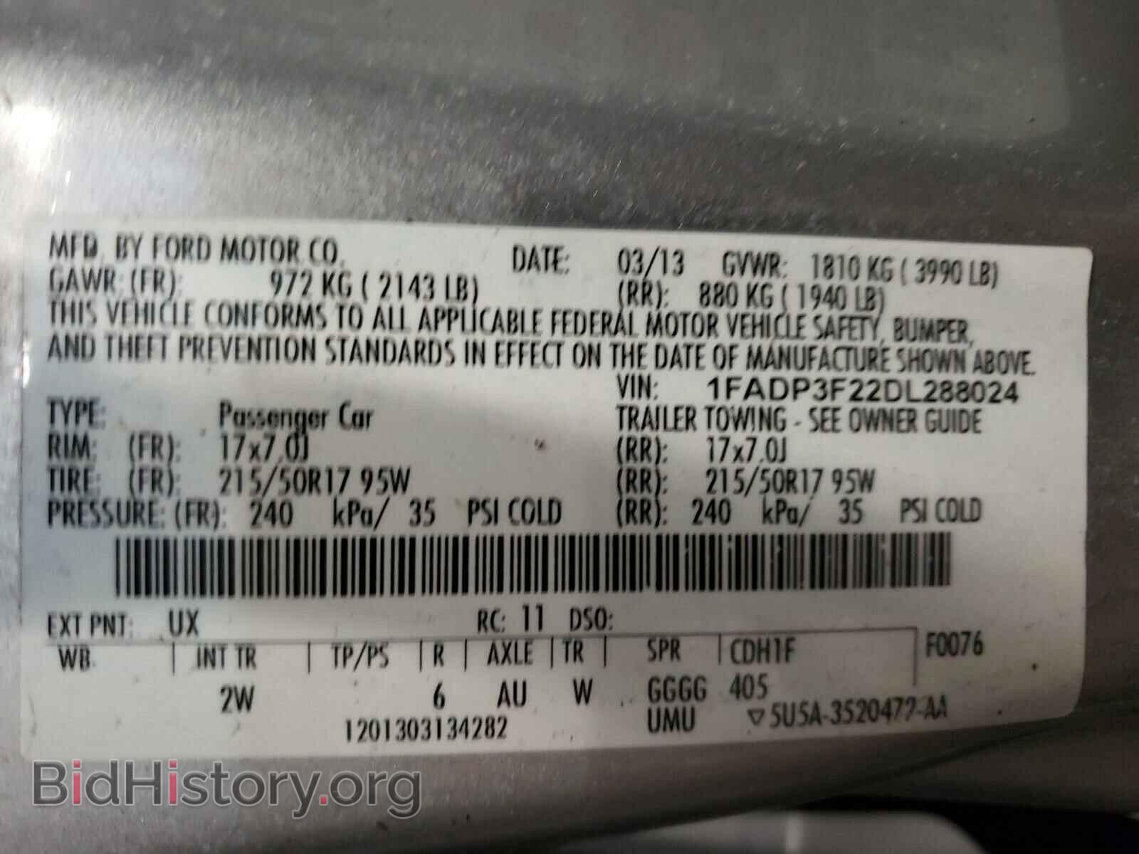 2013 FORD FOCUS - VIN: 1FADP3F22DL288024 - Photo 10