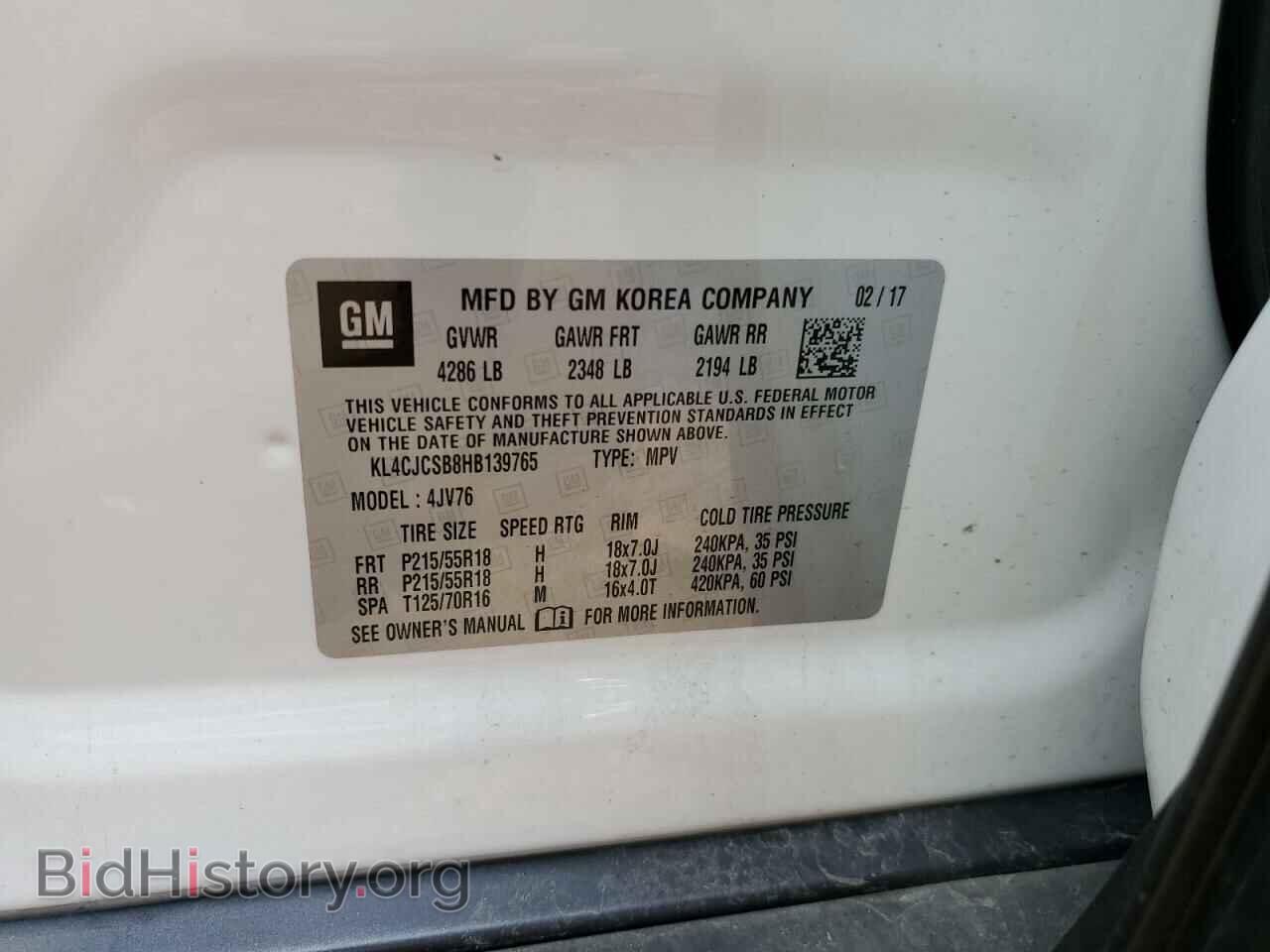 2017 BUICK ENCORE - VIN: KL4CJCSB8HB139765 - Фото 10