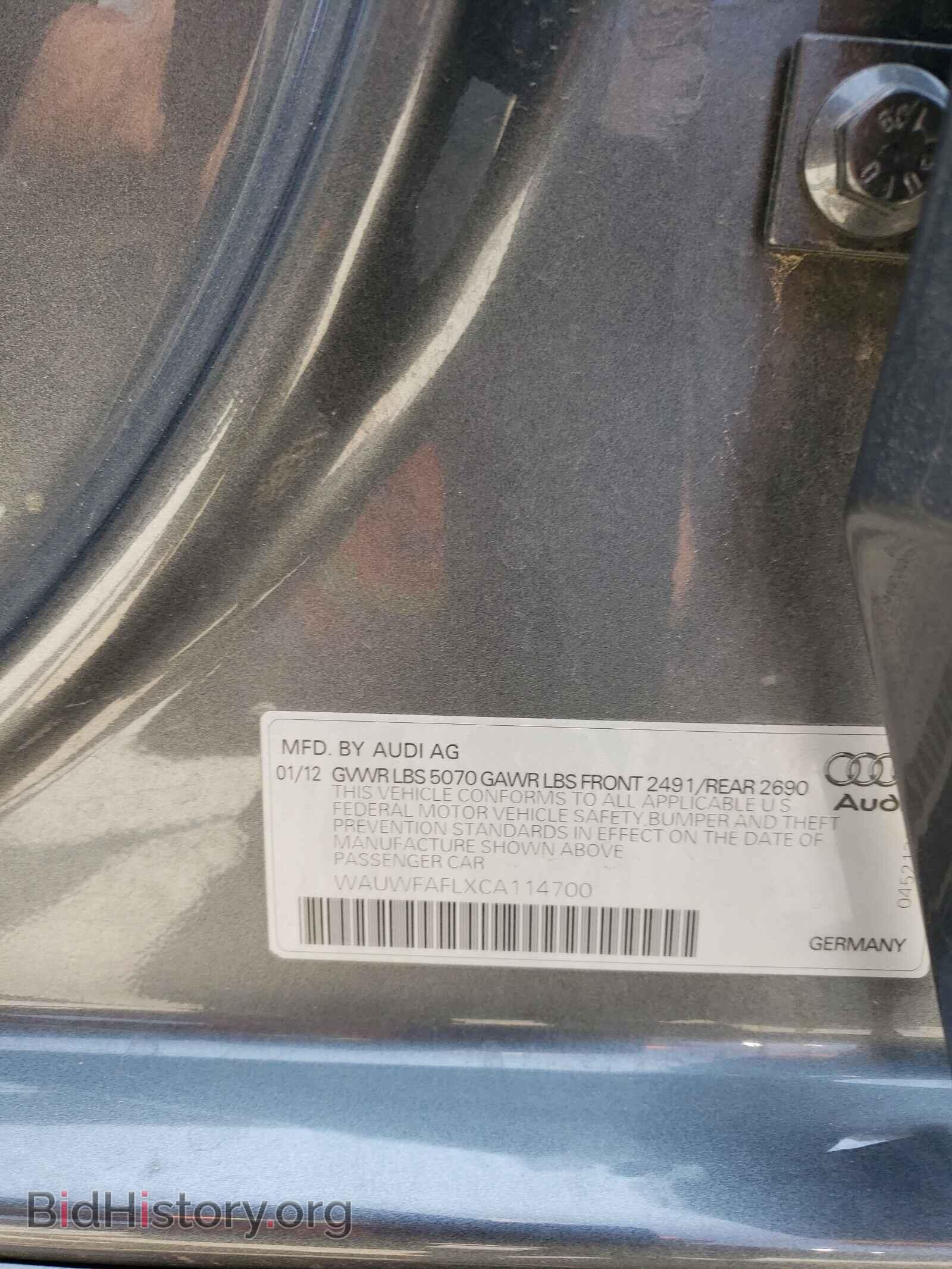 2012 AUDI A4 - VIN: WAUWFAFLXCA114700 - Фото 10
