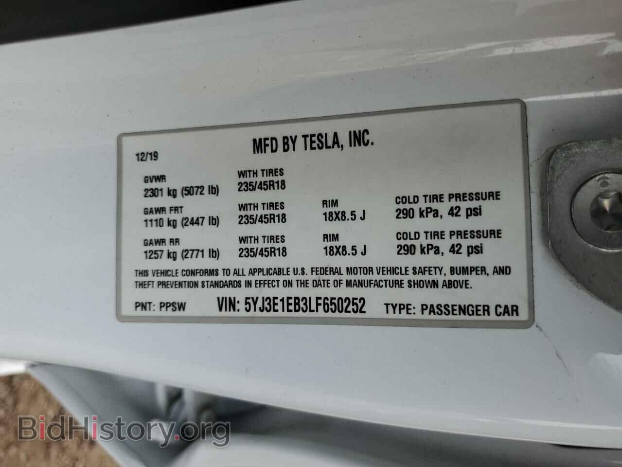 2020 TESLA MODEL 3 - VIN: 5YJ3E1EB3LF650252 - Photo 12