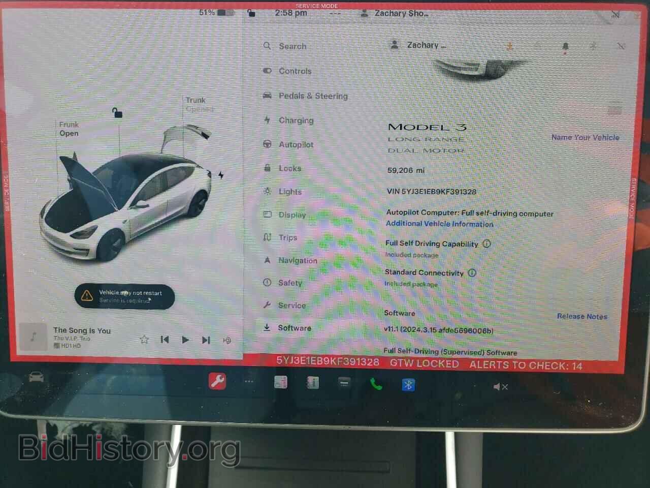2019 TESLA MODEL 3 - VIN: 5YJ3E1EB9KF391328 - Photo 9