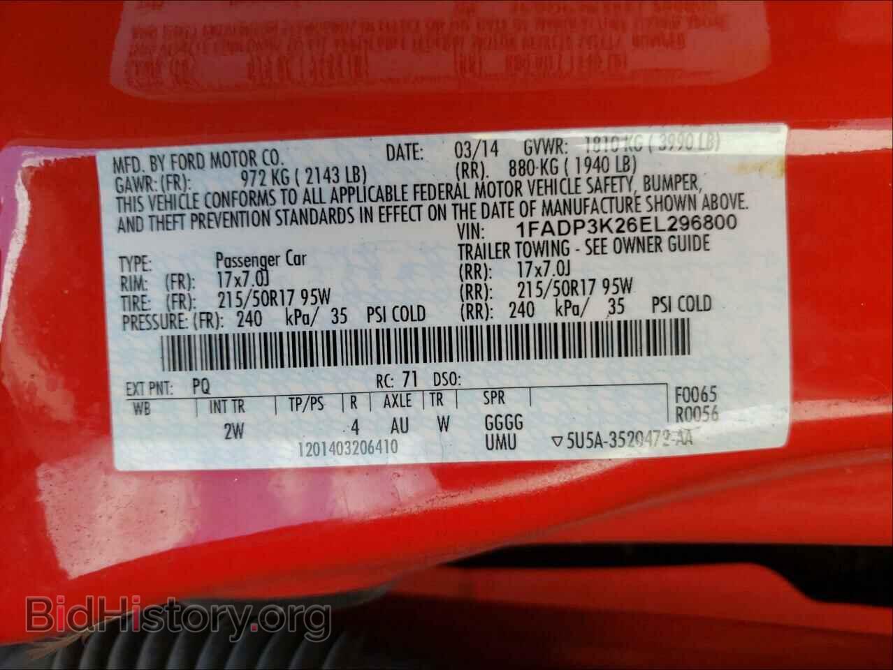 2014 FORD FOCUS - VIN: 1FADP3K26EL296800 - Photo 10