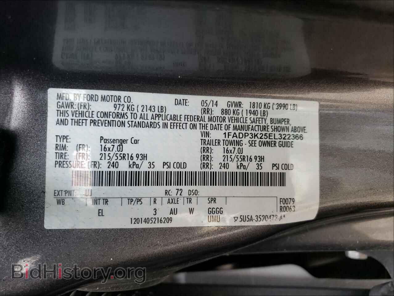 2014 FORD FOCUS - VIN: 1FADP3K25EL322366 - Photo 10
