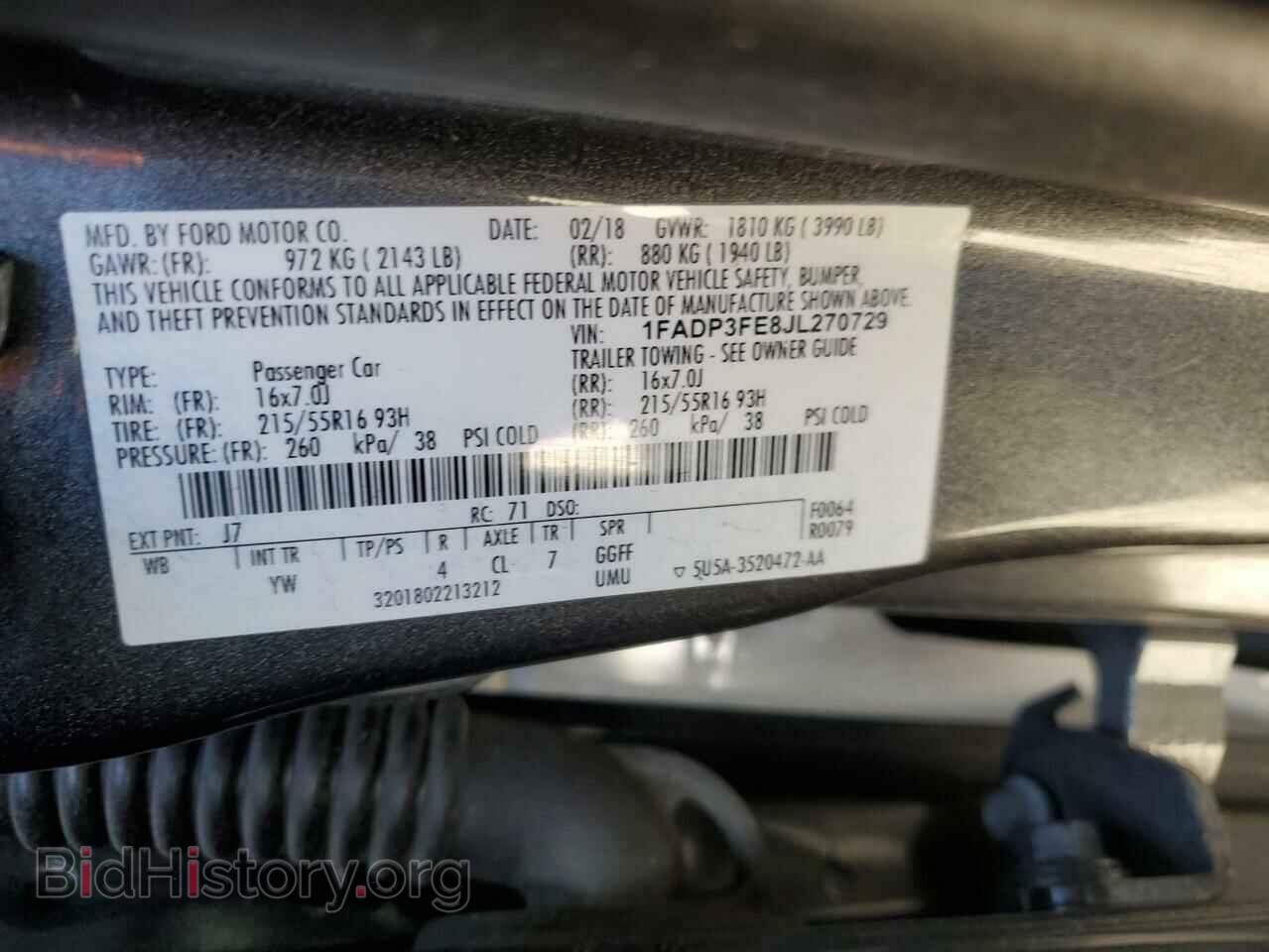 2018 FORD FOCUS - VIN: 1FADP3FE8JL270729 - Фото 12