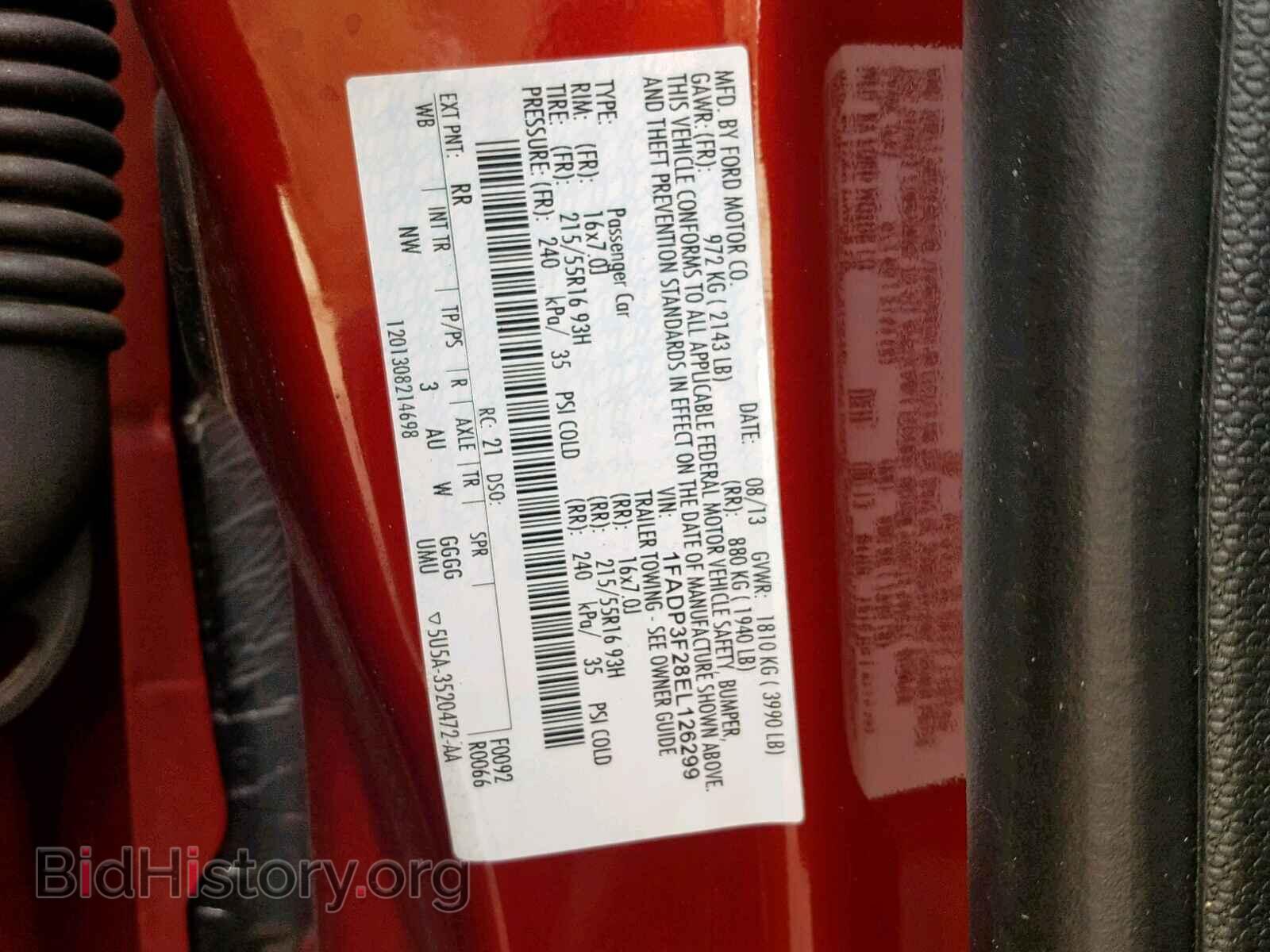 2014 FORD FOCUS - VIN: 1FADP3F28EL126299 - Фото 10