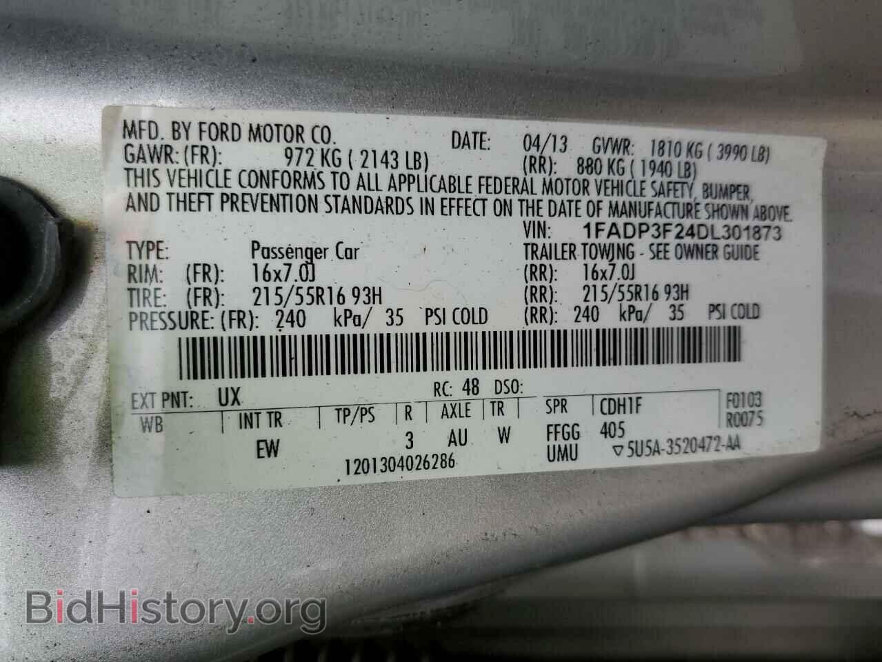 2013 FORD FOCUS - VIN: 1FADP3F24DL301873 - Фото 13